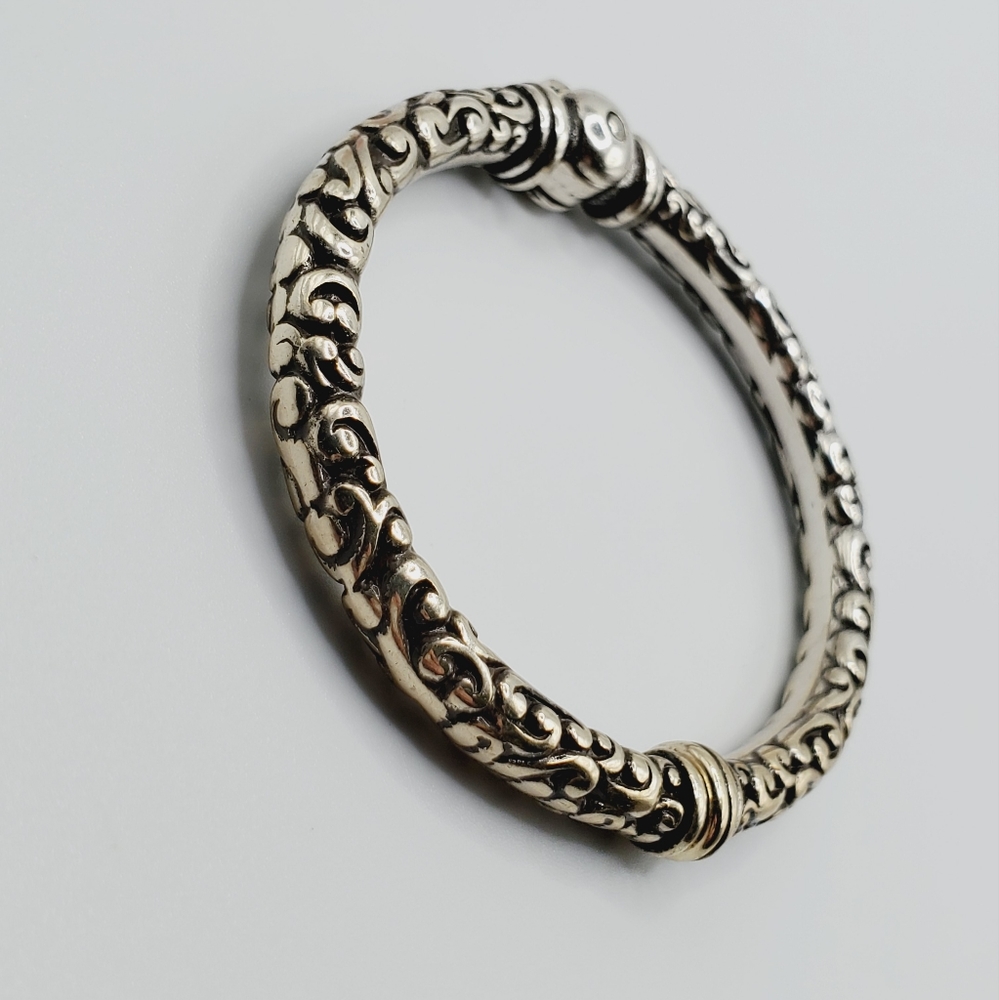 Vintage silver clamp Bracelet scrolls detailed Brighton ? Very nice! - Picture 4 of 7